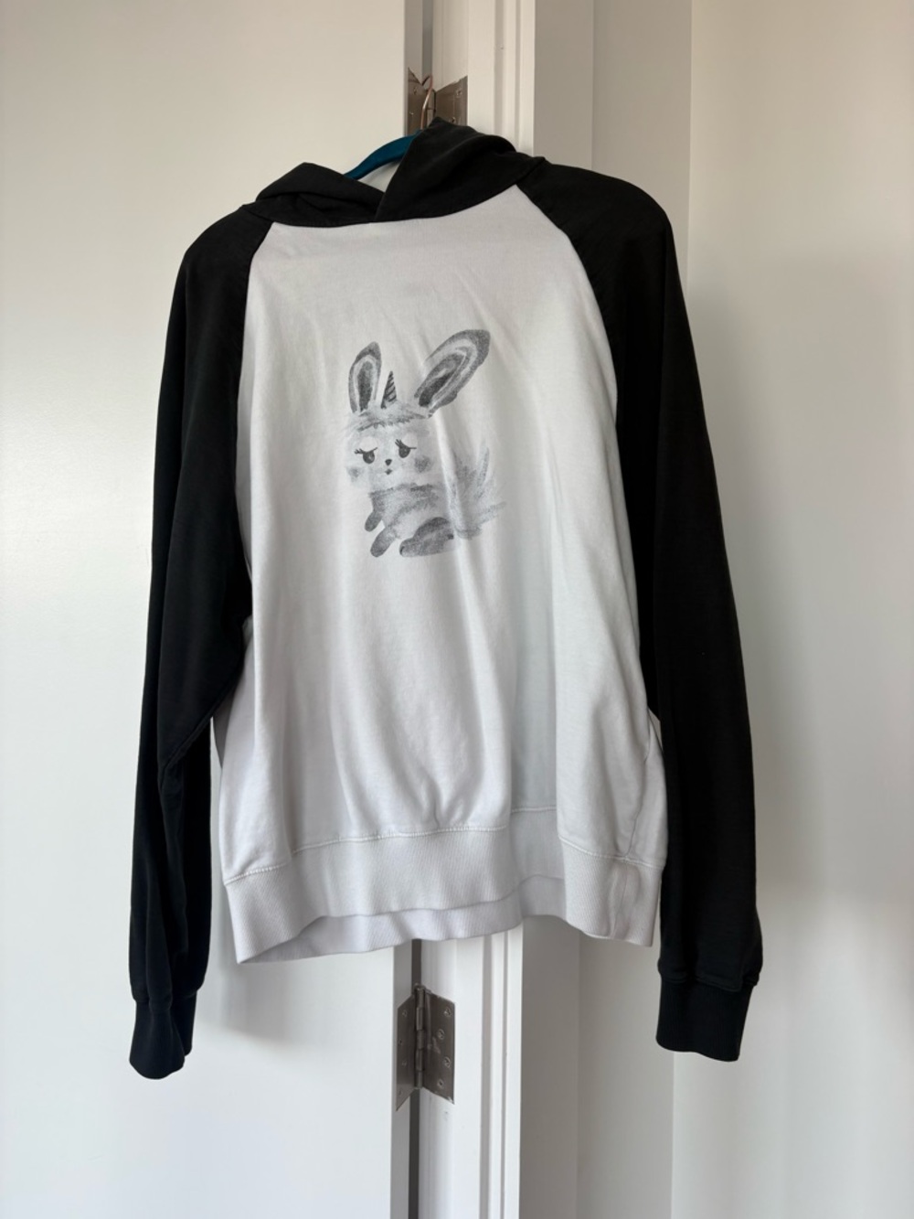 Well done Black & White Bunny Graphic Hoodie